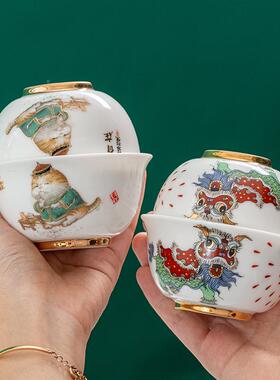 国风快车客一壶二杯便携潮式杯旅行56907载户外功夫茶具陶瓷泡茶