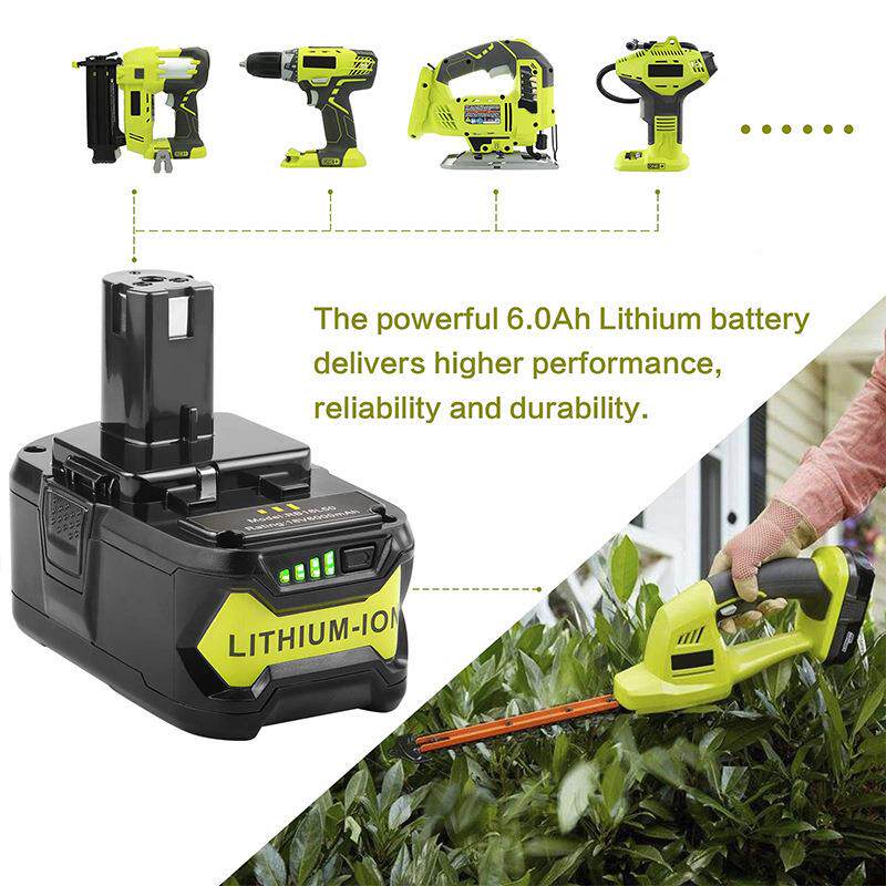 替代ROBI利优P1023子8/P107锂离电池18V6比AH电动工具储Y能电池包