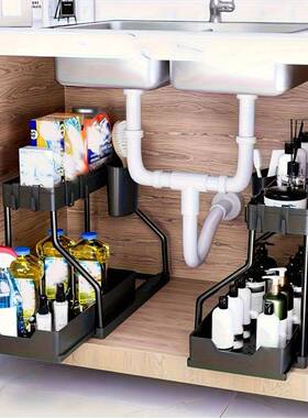 Kitc纳henStrgeo抽拉式厨房收jd601101纳架抽拉式橱柜收a架