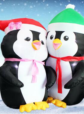 新款6鹅FT23711圣诞充院气圣诞肥胖情饰侣企草坪户外庭发光气模装