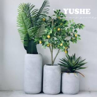 简约北约圆柱型现代简创意落地盆客厅阳台插植花欧工艺绿YS011花
