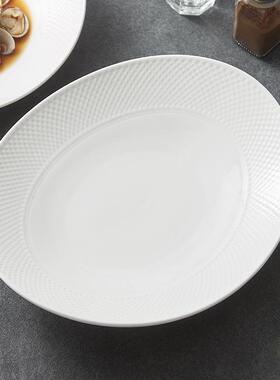 盘汤VGJ盘深家用高子级感瓷盘2025新款特别好看的菜盘精陶致餐盘