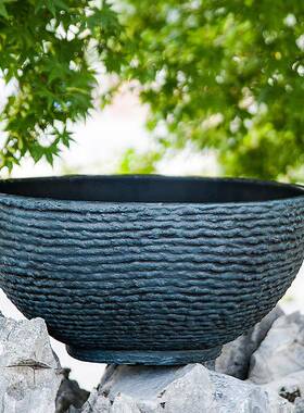 工厂塑睡莲花料花盆荷园艺园育苗水养水培林盆KLCS1841景大碗花盆