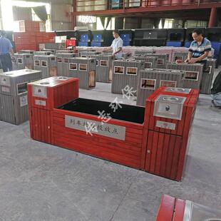 室内高铁木站车站高站合台环卫钢分类垃圾桶果皮火箱花盆组G283投