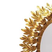 轻F087 酒店墅软装 奢复古铁叶子装 设美式 饰镜 金箔挂镜 别计美式