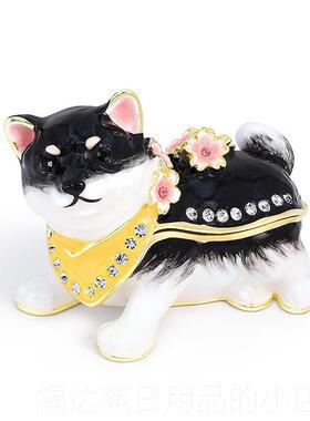 高档日本Picas戒收盒樱花l柴犬耳钉饰品纳首饰盒可爱送女友指生日