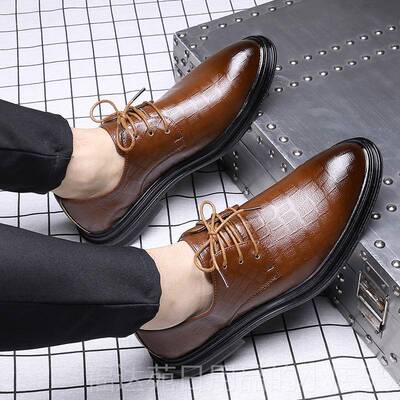 高档特大男4士休布闲皮鞋45英伦46大号商务47洛克码款式雕花真皮