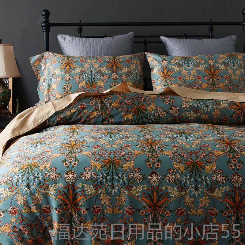 高档美式6支长绒棉贡四件套0全棉纯棉床单被套床上用品床笠款田园