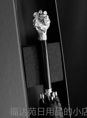 高档DaMn奢unier狮子头设计长柄伞轻创定制自动雨意伞商务车载直