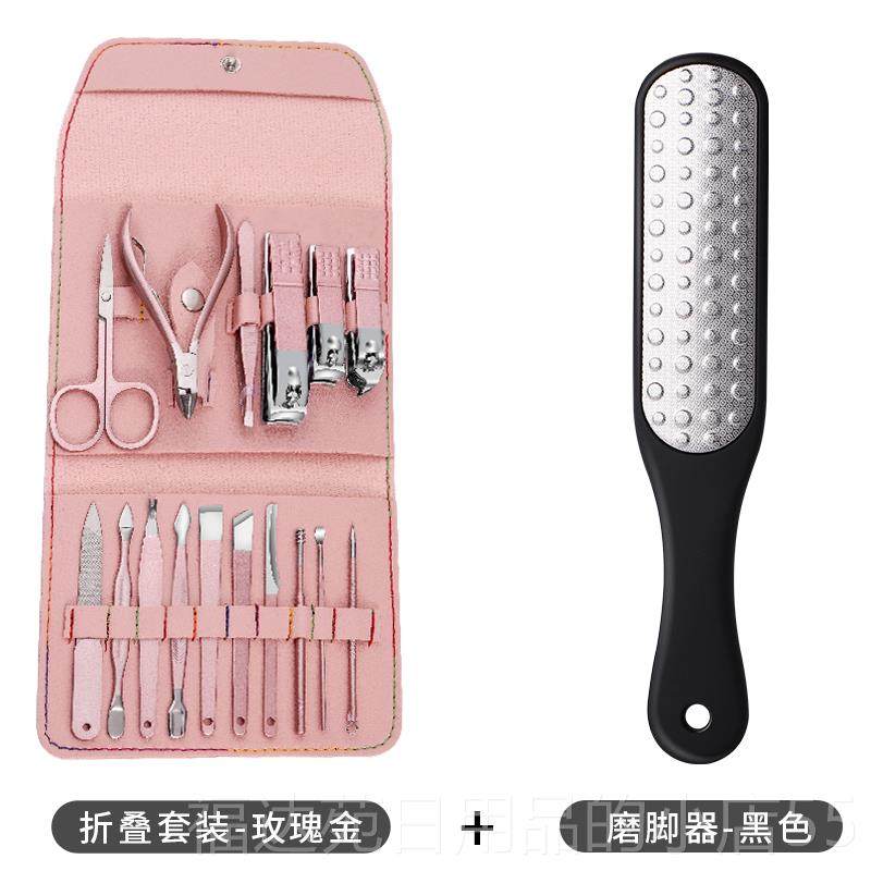 高档指套磨甲刀组原装指甲钳修脚刀工具搓脚去死板皮脚神器家用指