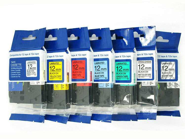 AZE覆膜标签机色带标签纸PT E100B D200 D210打印纸适用兄弟