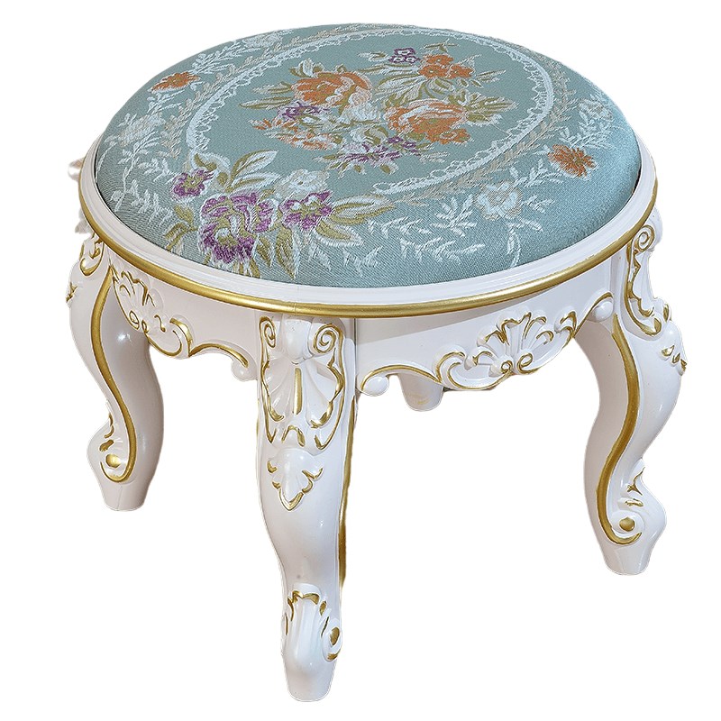 欧式矮凳简约茶几凳布艺家用换鞋凳沙发凳卧室现代美甲凳圆凳