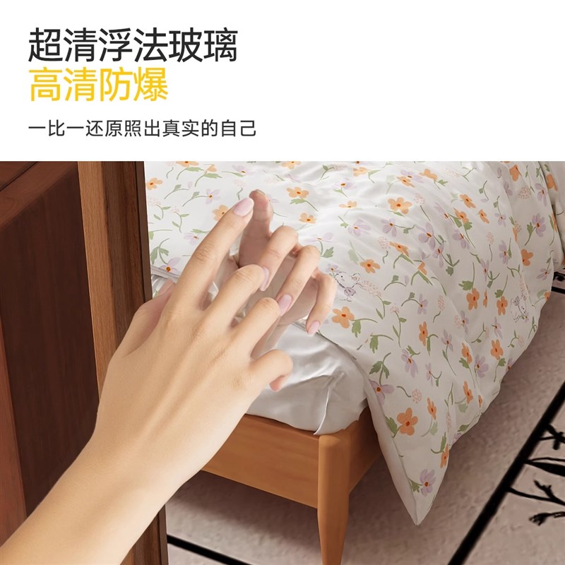 洞洞板穿衣镜旋转全身镜可移动落地镜家用衣挂架一体镜子试衣镜子