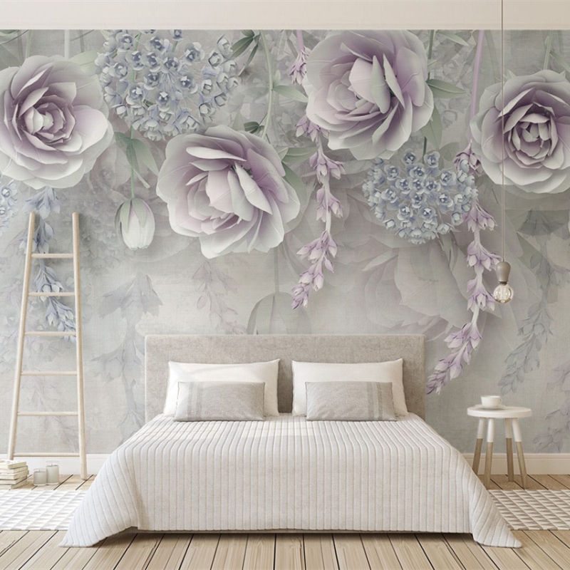 客厅大气电视背景墙壁纸8d立体现代简约壁纸欧式奢华3d浮雕花壁画