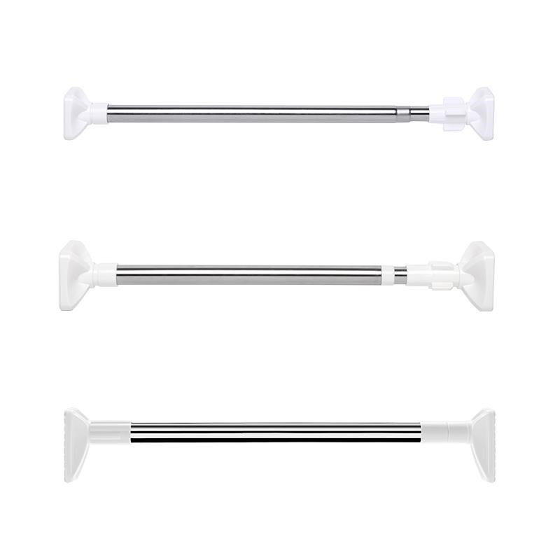 挂阳台免打孔晾衣杆单个装凉衣捍伸缩晾衣架晾晒杆子衣杆一根单杆