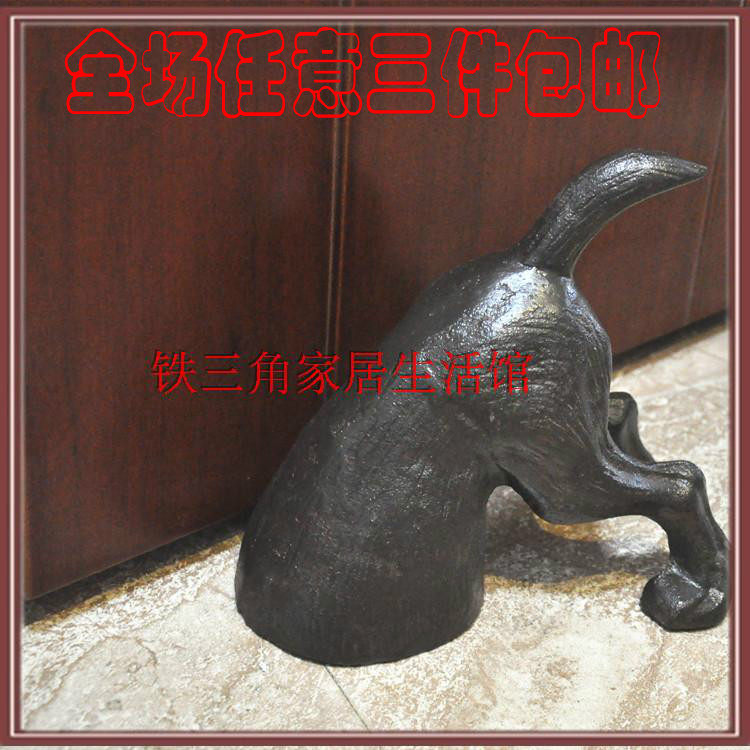 铸铁小狗铁艺装饰物安全门挡防碰活动门挡门楔子门顶门阻门塞门拦