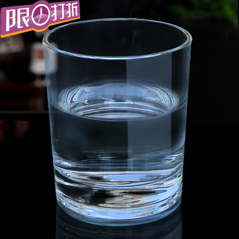 丽尊 KTY1101玻璃直身家用水杯平光咖啡杯果汁啤酒饮料杯6只225ML
