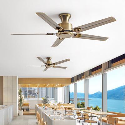 大风静音黑色复古吊力扇餐厅客灯厅用家用商工202业变频吸顶无电