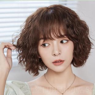 高档中年真人发发老短卷套 全真发气质头套 遮盖假白发自然