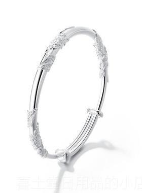 高档clect珂里连理枝手用镯女银款纯银999足银镯子母亲节礼物实送