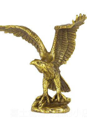 高档纯黄铜小礼飞鹰摆件公室老鹰办装饰工品家居饰品艺品铜鹰客厅