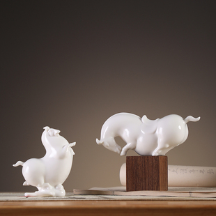 龙器创意中式陶瓷唐马家居摆件客厅办公室书房电视柜酒柜软装饰品