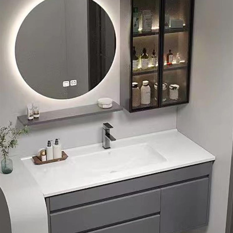 浴室柜定制岩板3/73/83公分93cm103厘米1陶瓷一体盆洗手洗脸盆