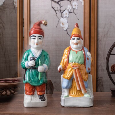 陶瓷灵神老姬爷路神陶瓷神像通财路跑差摆件中式人物摆件