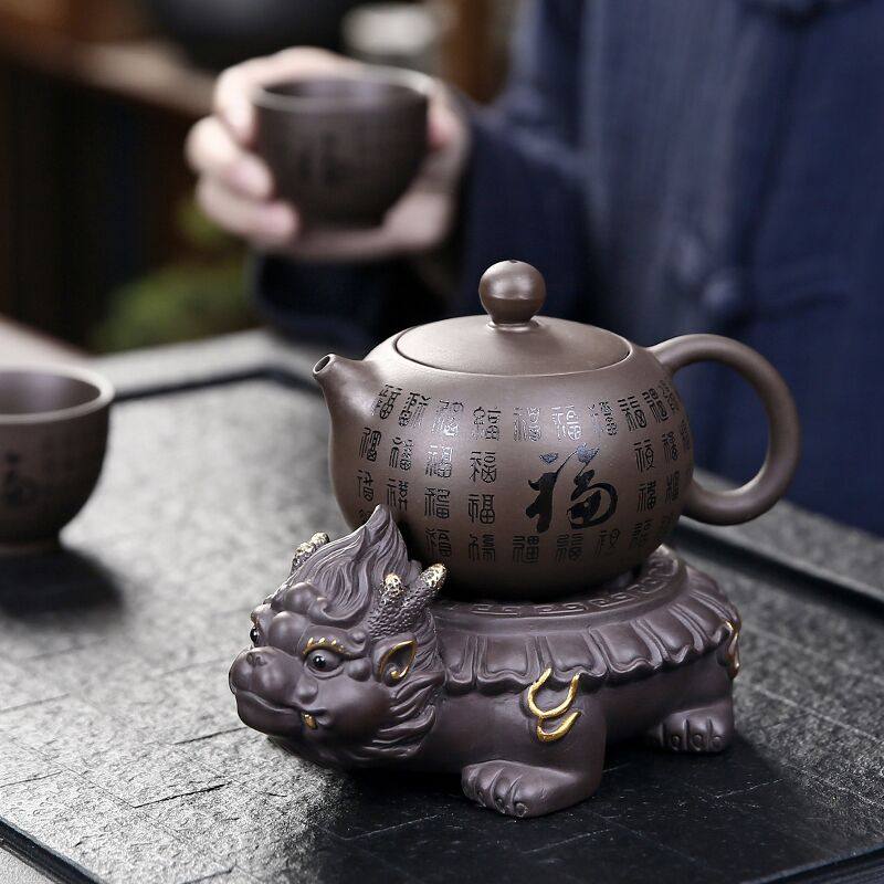 紫砂壶承壶垫功夫茶具配件茶壶隔热养壶垫茶托干泡台貔貅茶宠摆件