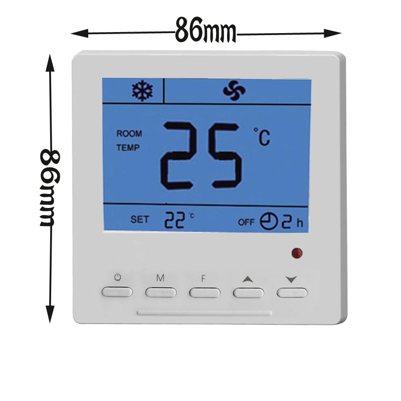 特灵中央空调温控器液晶调温三速开关风机盘管控制面板水机线控盒