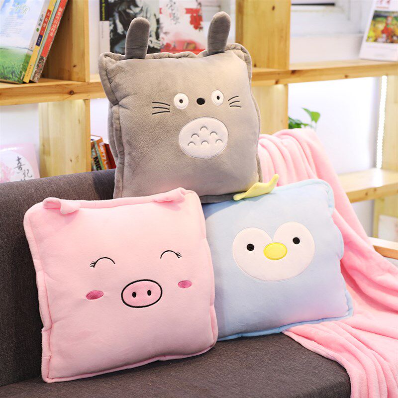 可爱抱枕被子两用靠垫办公室午睡枕头汽车沙发靠枕空调毯子三合一