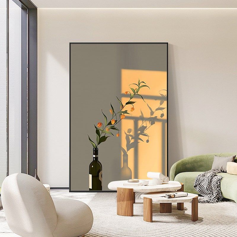 玄关落地光影装饰画植物沙发挂画治愈风墙画现代简约房间墙壁画,家居饰品,现代装饰画,淘宝优惠券,粉丝福利购,淘宝优惠卷