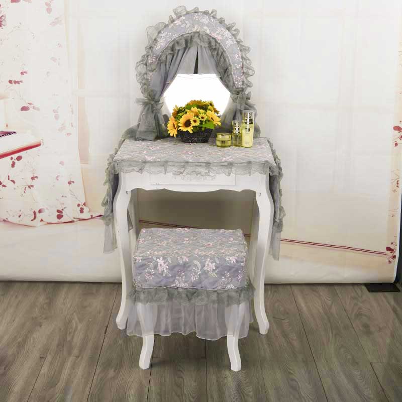 欧式遮化妆台镜子盖布罩子桌布遮挡帘床头柜盖布巾卧室书桌防尘罩