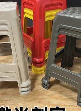 塑料凳子55CM加厚特高款军训军绿色凳工厂车间耐用熟胶商用高板凳