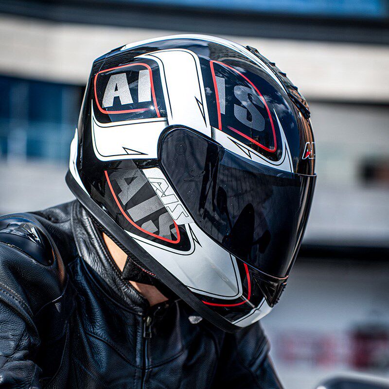 艾狮男女摩托车头盔个性犄角全盔机车四季夏季防赛安全帽灰3c认证