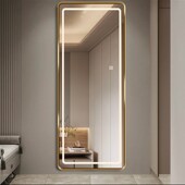 铝合金智能全身镜带灯led壁挂式 发光镜试衣落地镜家用衣帽间镜子