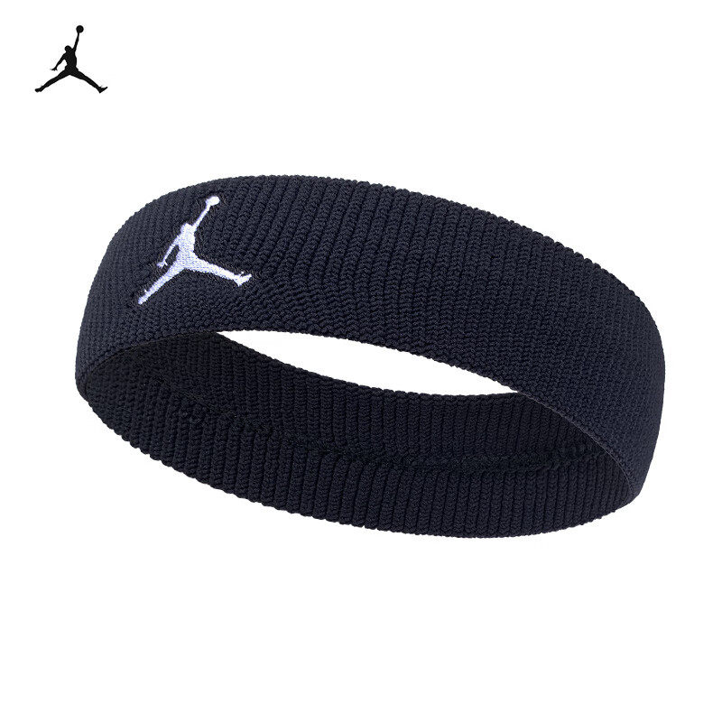 耐克Jordan运动发带男女吸汗健身训练头带黑色束发带护具发箍