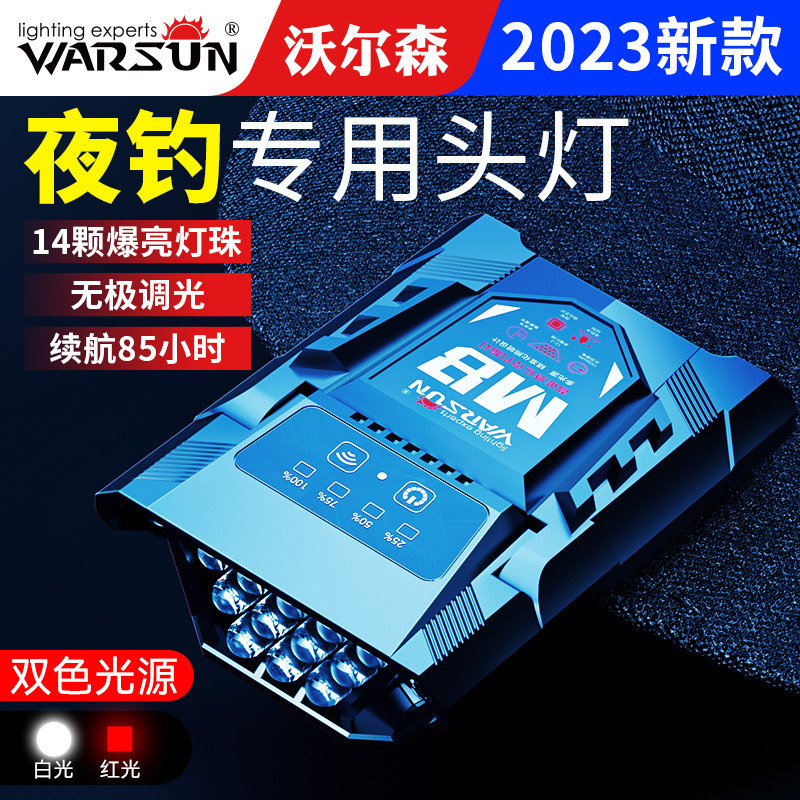 2023新款夜钓头灯钓鱼专用感应充电夜钓灯超长续航帽夹灯野钓驱蚊