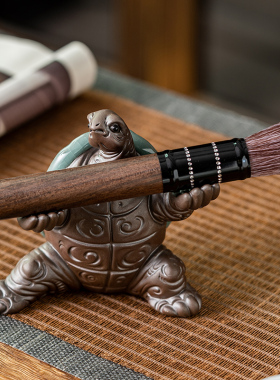 创意功夫乌龟紫砂茶宠茶玩摆件精品可养笔架盆栽茶桌景观装饰造景