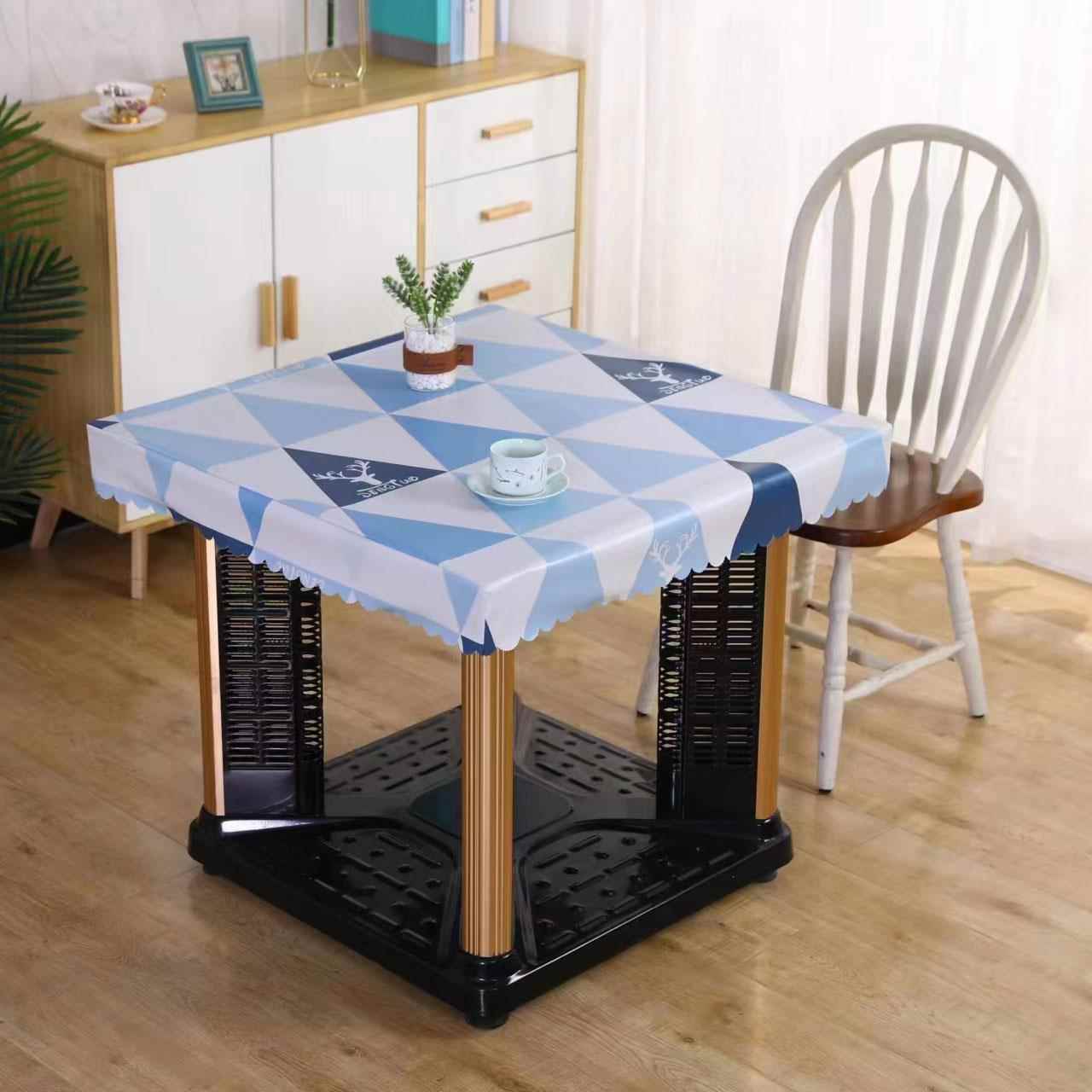 正方形烤火桌子罩皮茶几桌布罩长方形防水防油pu皮垫防尘罩