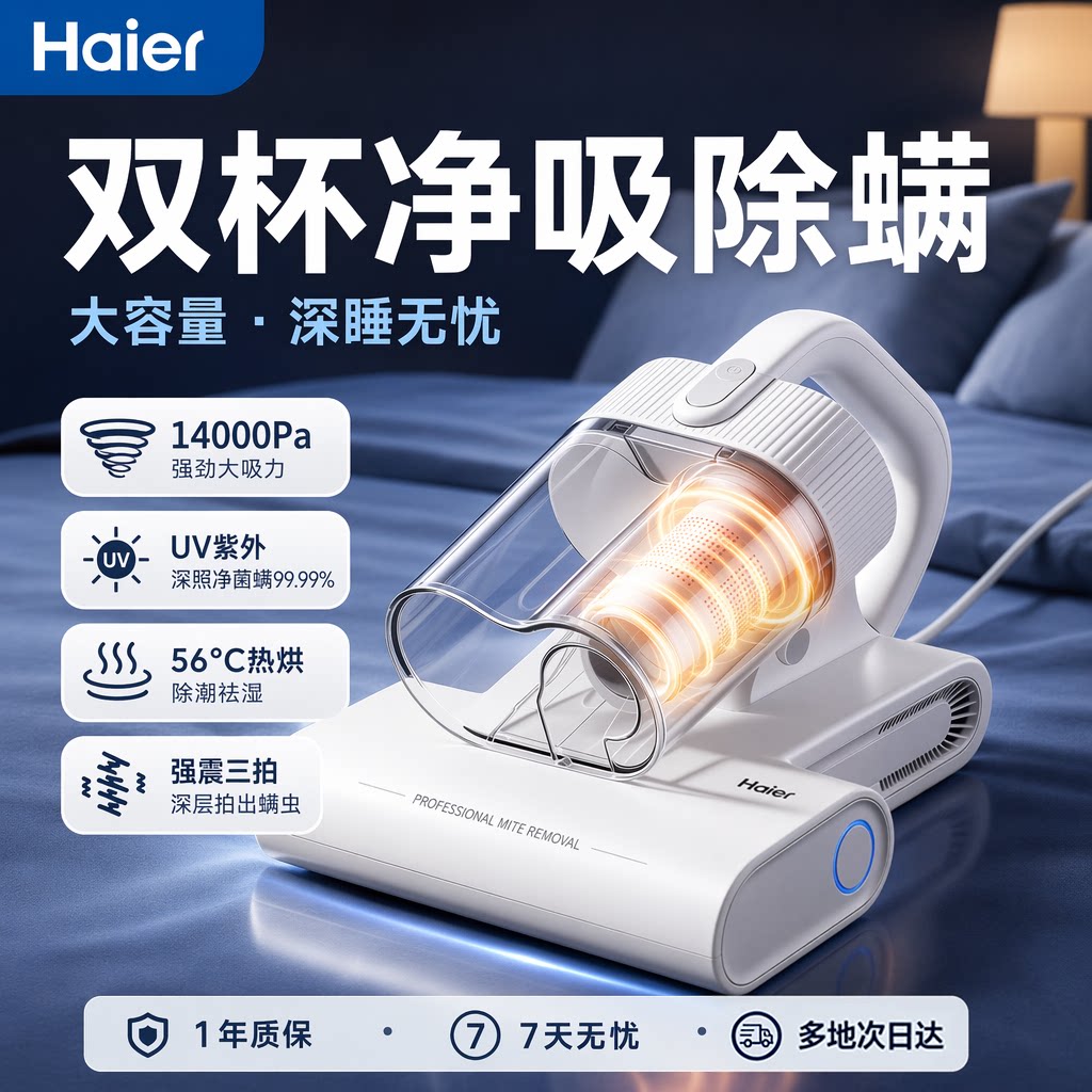海尔床杀菌双杯除螨机 49.7元 - 86线报
