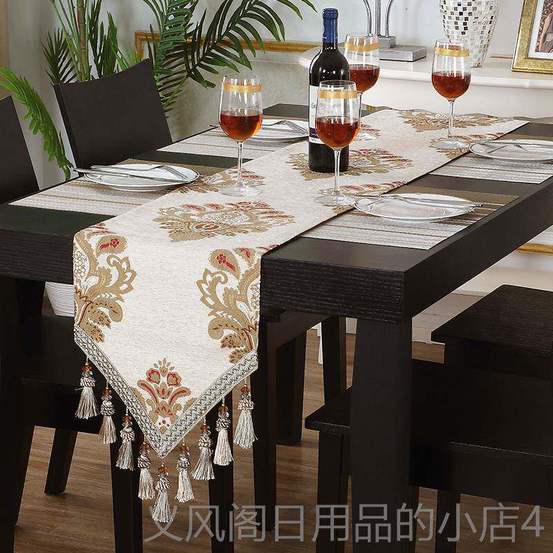 正品欧茶几桌旗电式视柜餐桌布中档间桌布条布艺长条装饰盖巾高奢