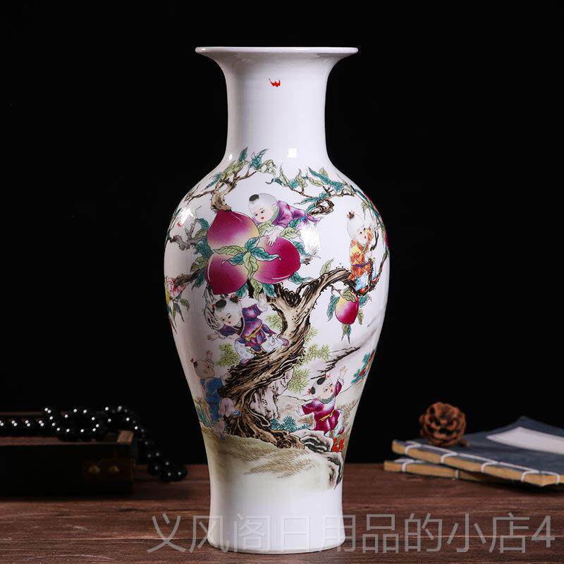 正品鸡毛掸子收纳居瓶插鸡掸子的花瓶陶毛瓷器家装饰摆品件插花干