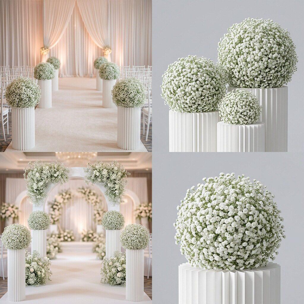 满天星仿真花花球户外美陈订婚场景布置装饰假花材料绢花摆件