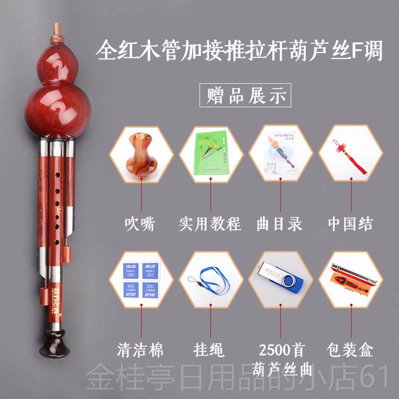 高档奏葫芦丝C调降芦b调G调调云南民族乐器全红木黑檀木F专业演型