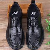 士大鞋 厚底真皮头商务休皮男鞋 软底软闲面防滑透气套 男鞋 高档秋季