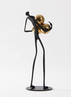 现代简约样板间儿童房卡通金属人物摆件抽象艺术软装饰品书柜摆设