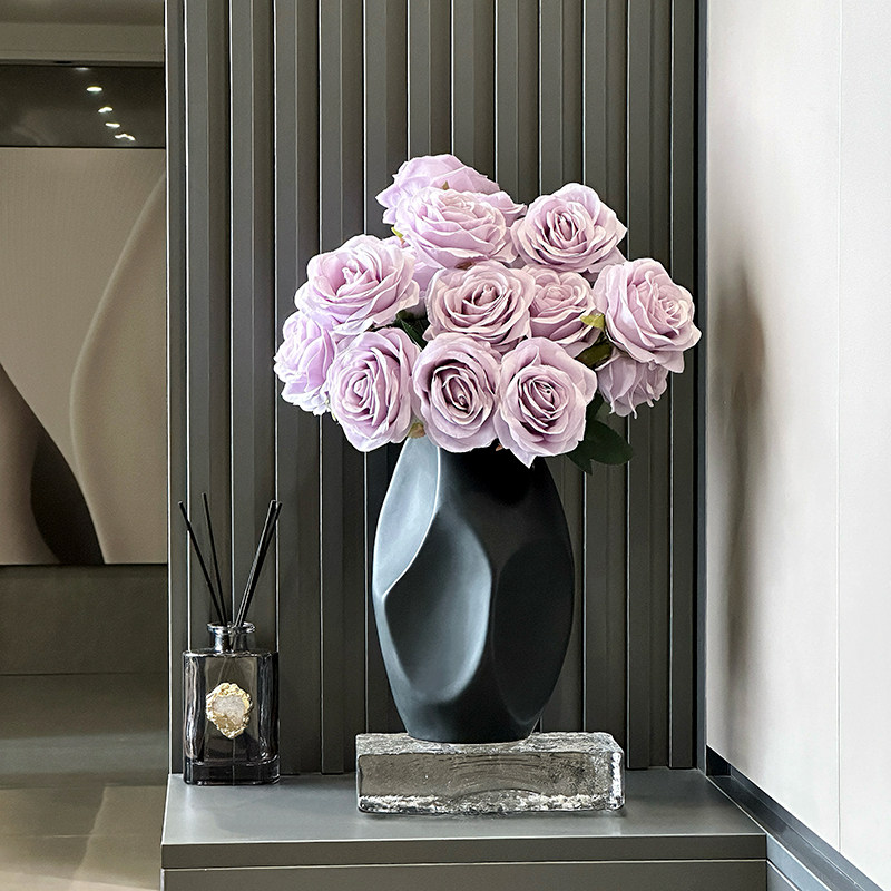 侘寂风复古陶瓷花瓶装饰品客厅摆件玄关电视柜插花水培创意不规则,家居饰品,花瓶,淘宝优惠券,粉丝福利购,淘宝优惠卷