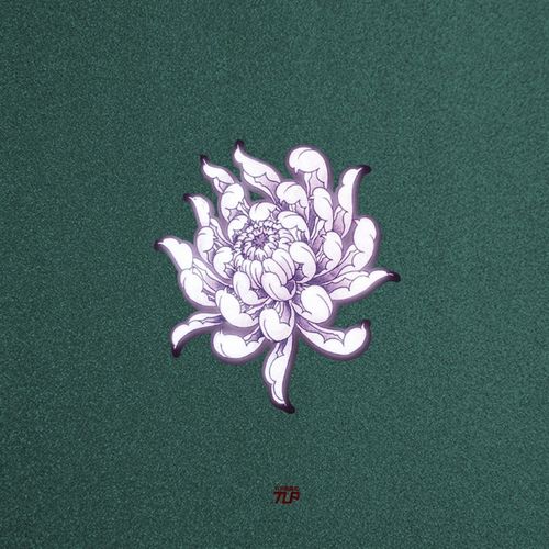 TLP反光车贴 菊花绽放闪耀盛开花朵手绘植物防水机车摩托漆面贴纸