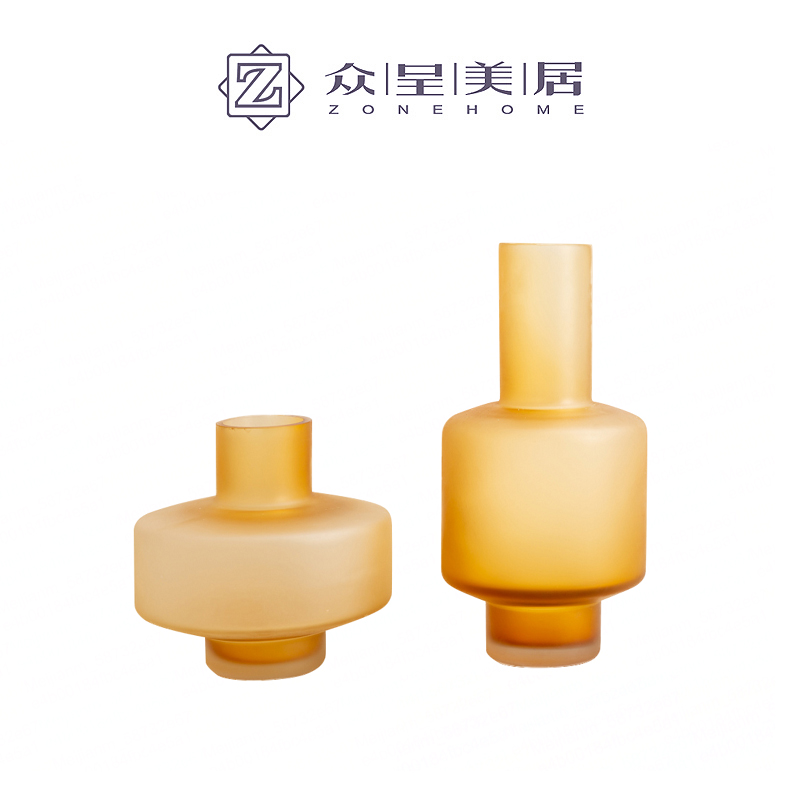 现代简约新古典干花插花瓶摆件样板房间家居软装饰品玻璃花器摆设